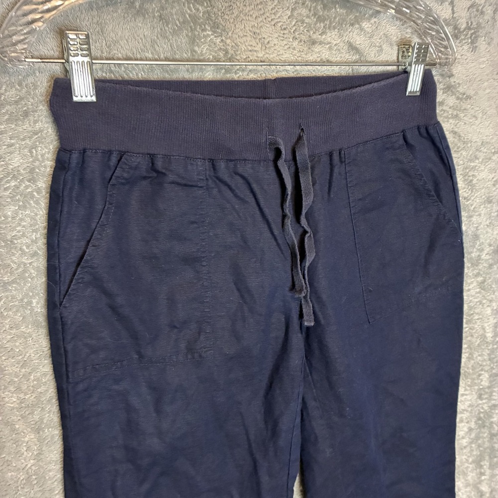 Banana Republic Womens Linen Blend Crop Pant XS Quiet Luxury Nautical Preppy